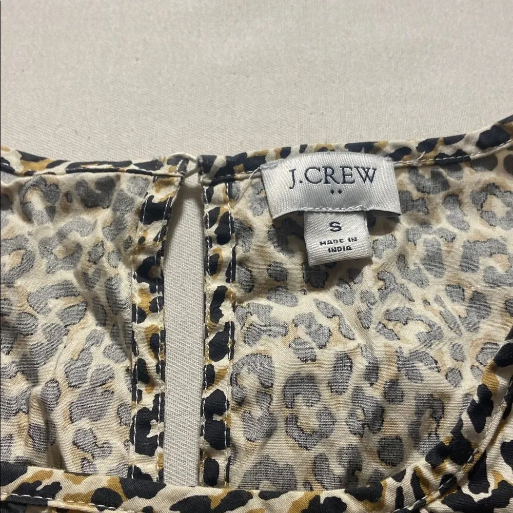 J. Crew Animal Print Puff Sleeve Blouse